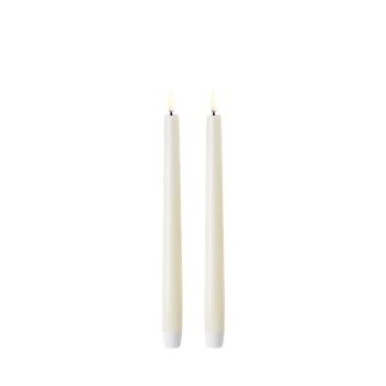 Bougie LED chandelier ivoire – effet flamme – Lot de 2