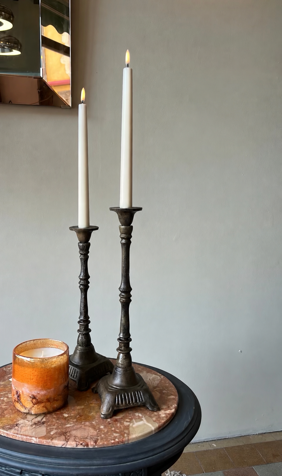 Bougie LED chandelier ivoire – effet flamme - Lot de 2