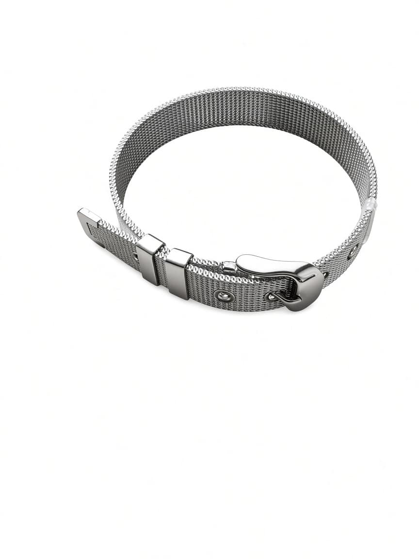 Un bracelet unisexe en maille métallique tressée - noir, argenté ou doré – Image 4