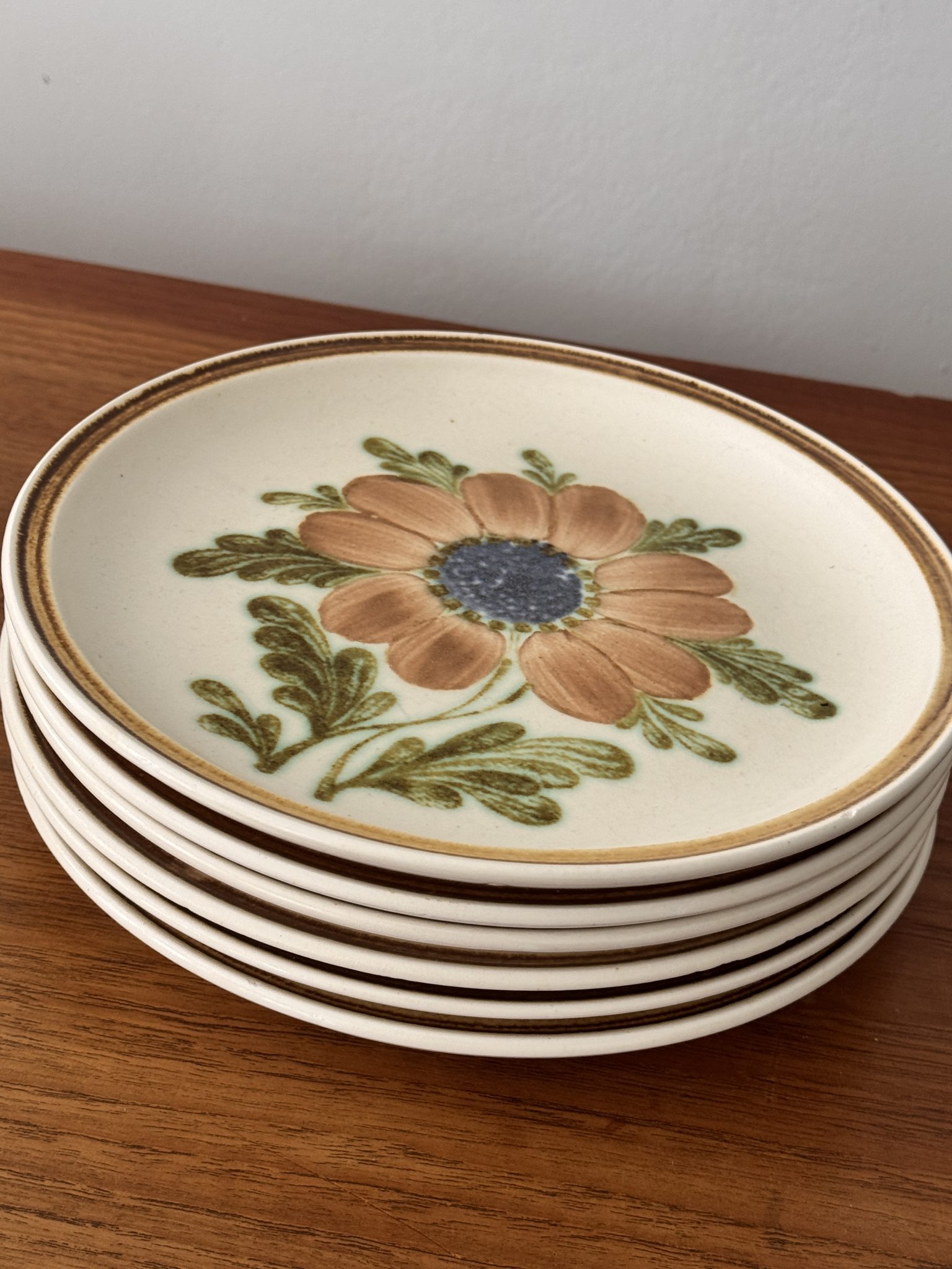 Lot de 6 assiettes plates Gien - modèle Bangui